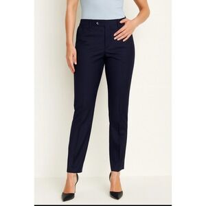 Lauren Ralph Lauren Womens Navy Blue Natural Stretch Slim Fit Trousers